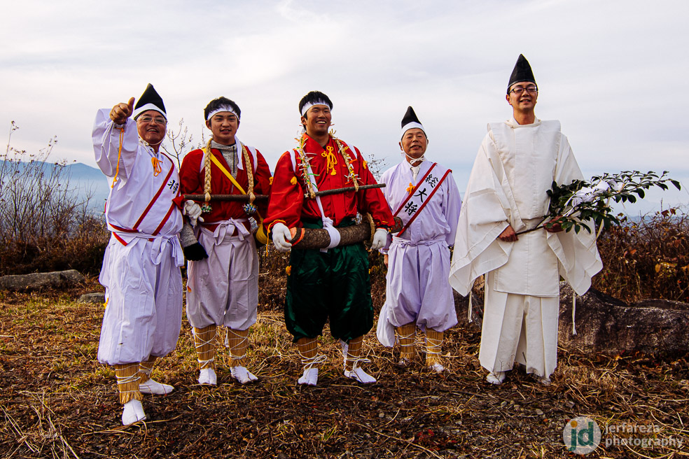 Time for a picture! The men in red are the young villagers.